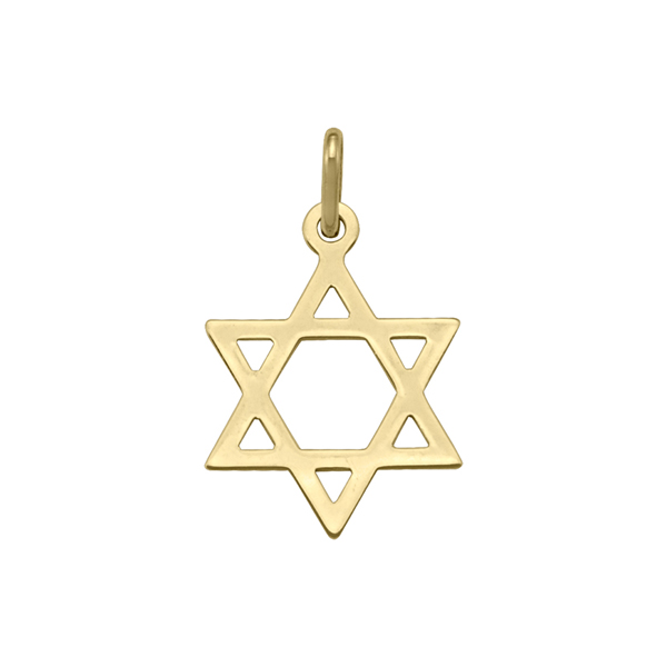 14K Gold Star of David Pendant