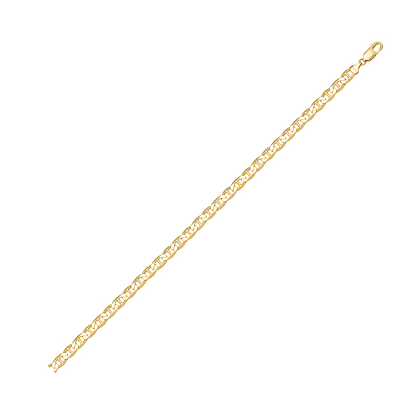18K Gold Flat Anchor 7"  Bracelet