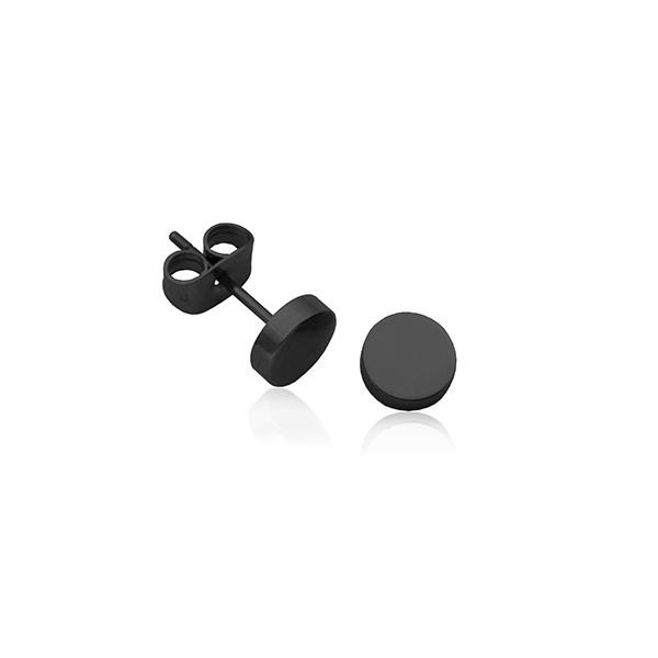 CJ Steelx 5mm IP Black Stud Stainless Steel Earrings