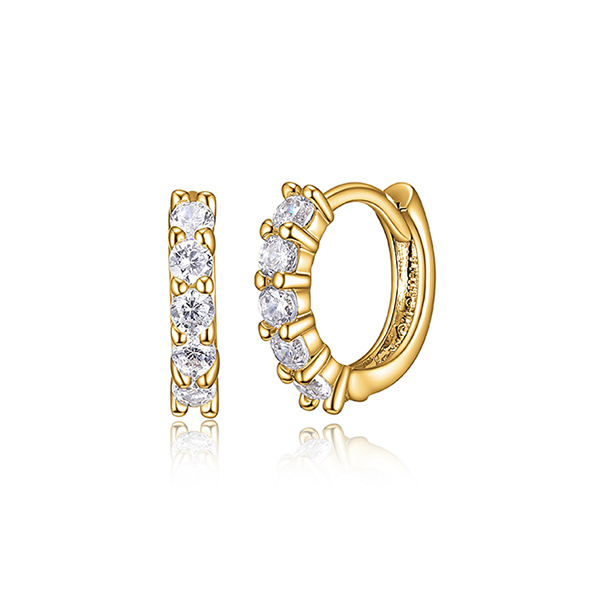 Diamondlite Cubic Zirconia 10mm Huggie Earring - Gold