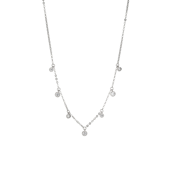 Diamondlite Cubic Zirconia Station Necklace - Silver