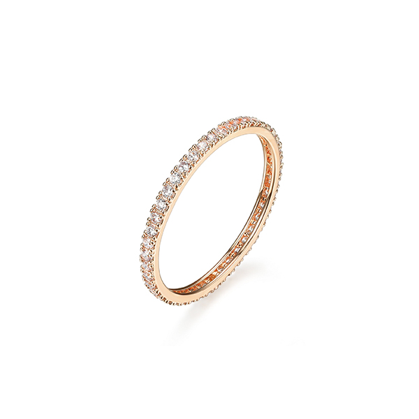 Diamondlite Cubic Zirconia Ultra-slim Eternity Band - Rose Gold - Size 8