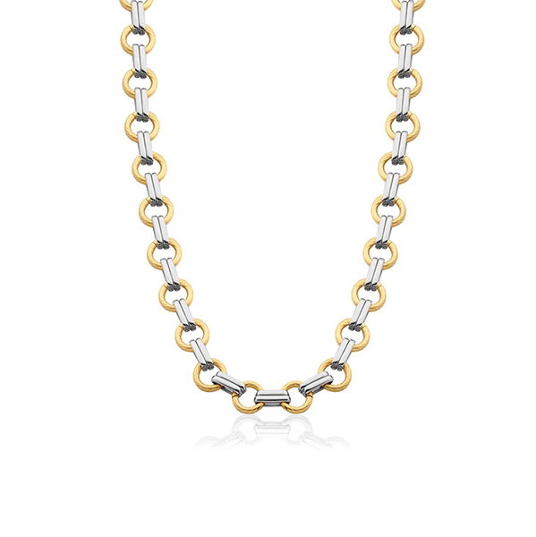 CJ Steelx Two-Tone Heavy Link Chain Necklace