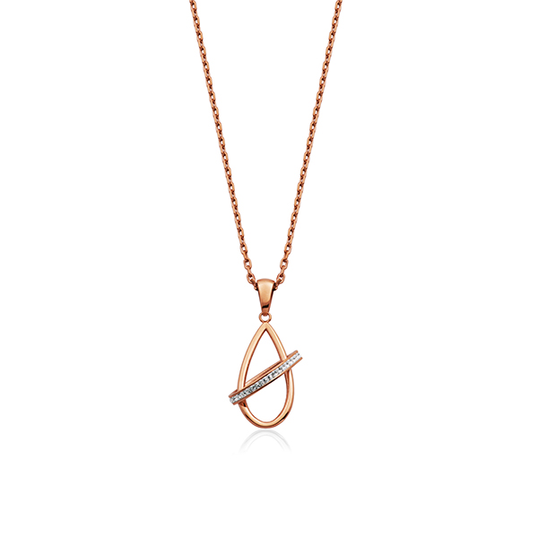 CJ Steelx "Orbit" Crystal Necklace - Rose Gold