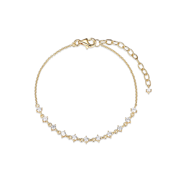 Diamondlite Cubic Zirconia 2.5mm Layering Chain Bracelet - Gold