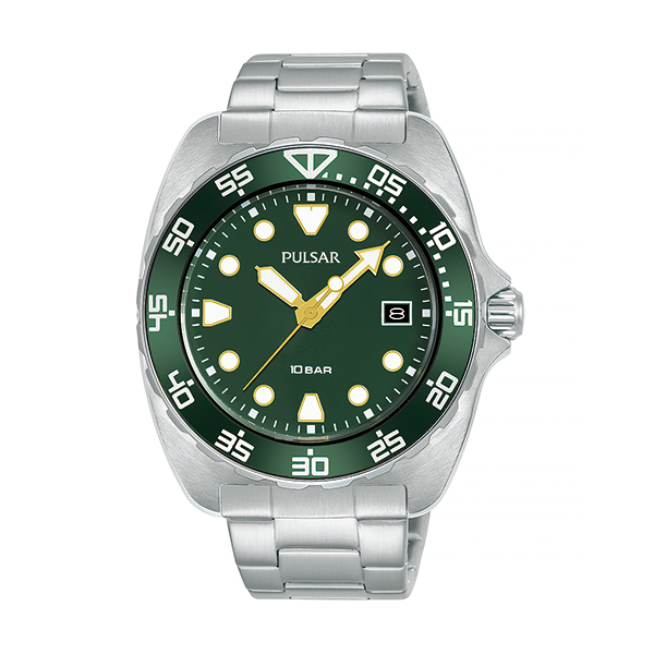 Pulsar PS9681 Men's Sport Watch - Silver and Green