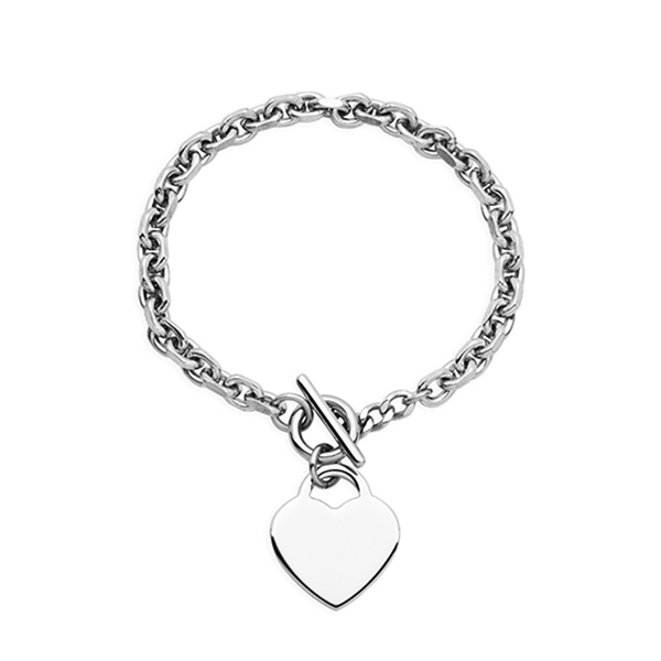 Valentine's Day CJ Steelx Heart Bracelet - Silver