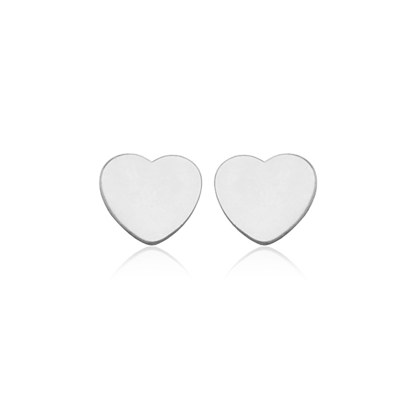 Valentine's Day CJ Steelx Heart Stud Earrings - Silver