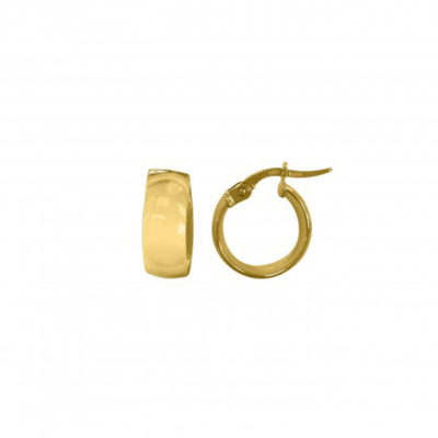 14K Gold Domed Hoop Earrings - 1.3 gm
