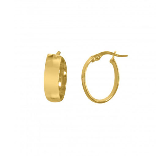 14K Gold Domed Hoop Earrings - 1.6 gm