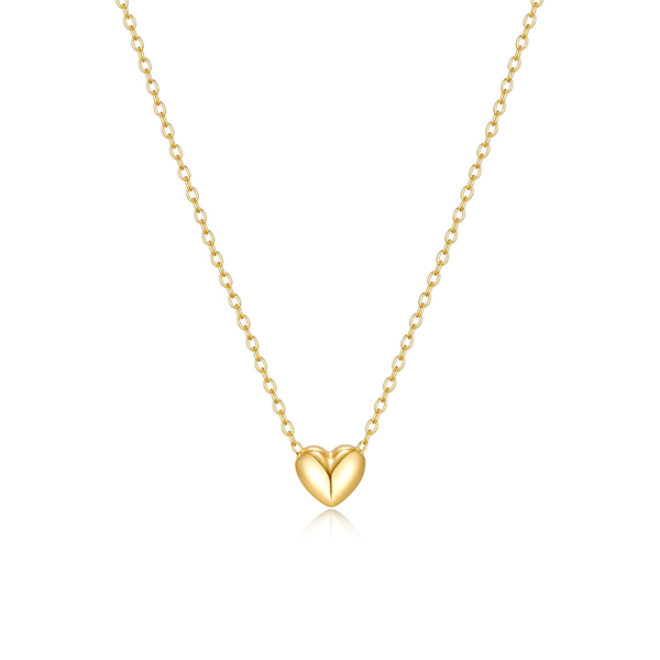 Simplicity Collection Puffed Heart Necklace - Gold