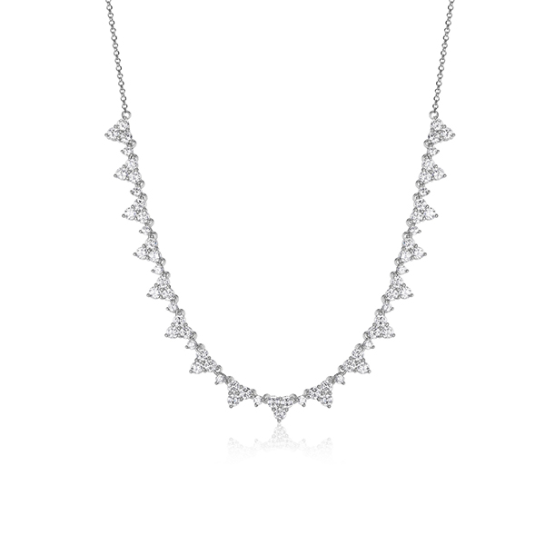 Diamondlite Cubic Zirconia Adjustable Triangle Necklace - Silver