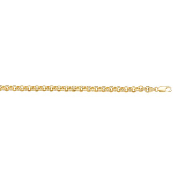 14K Gold Hollow Rolo 7" Bracelet - 1.9 gm