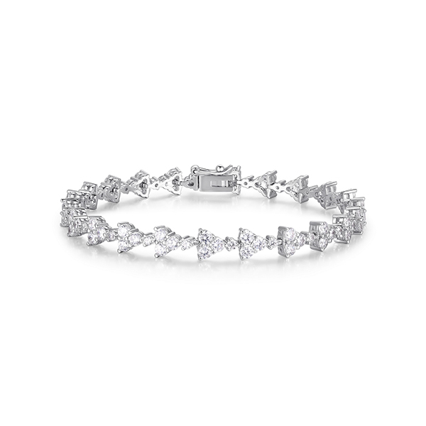 Diamondlite Cubic Zirconia Triangle Bracelet - Silver