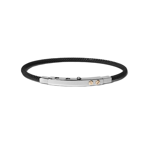 CJ Steelx "The Ciro" Stainless Steel Thin Cable WireBracelet - Black