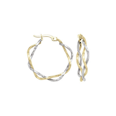 14K Two Tone Gold Hoop Earrings - ETA166 - 2.0 gm