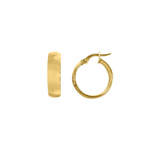 14K Gold Domed Hoop Earrings - 1.8 gm