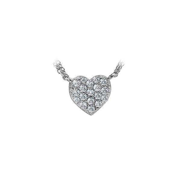Diamond Necklace in Sterling Silver (0.105 and 0.02 CT. T.W.) - Silver