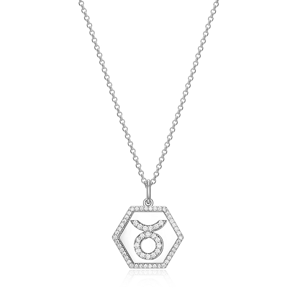 Diamondlite Zodiac collection "Taurus" Necklace - Silver