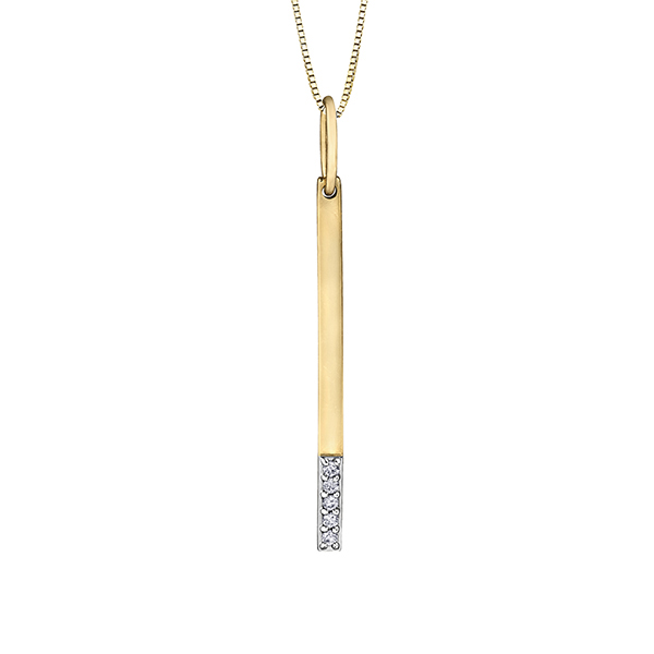 Diamond Pendant in 10K (0.1 CT. T.W.) - Silver and Gold