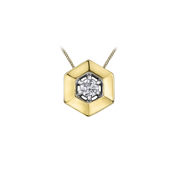 Diamond Pendant in 10K Gold and White Gold (0.1 CT. T.W.) - Silver and Gold