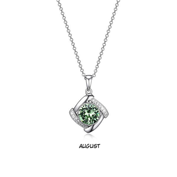 PR3LAJH-AUG AUG "Birthstone" (Peridot) and Signity Cubic Zirconia Pendant