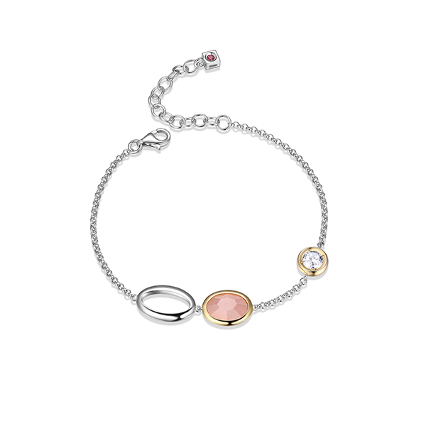 BR1LAMB-2T "Mirage" Rose Quartz and White Topaz Bracelet