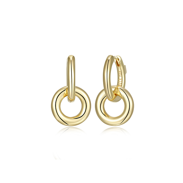 E32LCN9-Y "Simpatico" 16mm 2 in 1 Hoop with Removable Circle Link Earrings