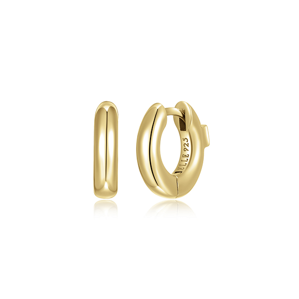 E32LCNA-Y "Simpatico" 13mm Huggie Hoop Earrings