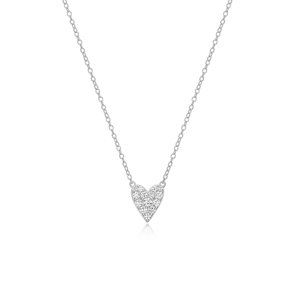 Diamondlite Cubic Zirconia Elongated Heart Necklace - Silver
