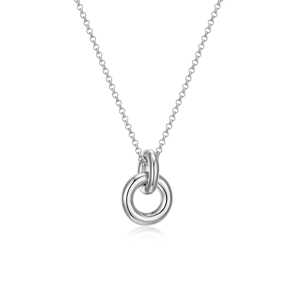 NR0LBT6-W "Simpatico" Interlocked Circle Link Necklace
