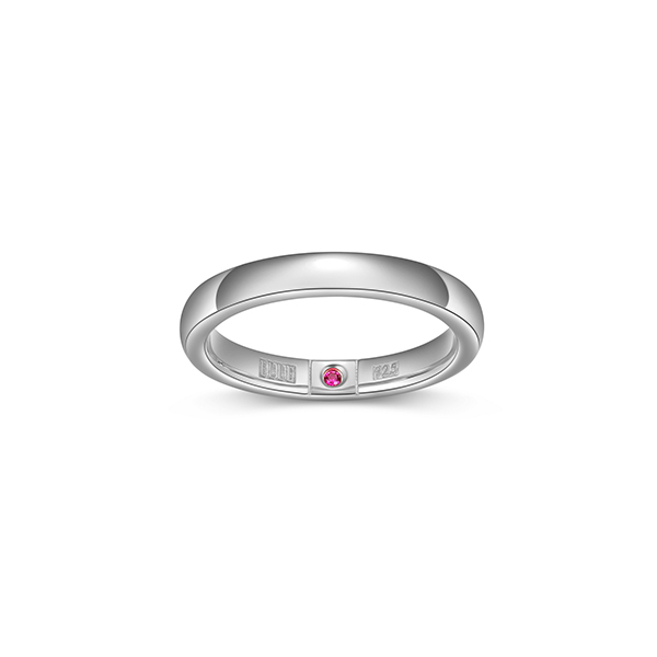 ELLE "Simpatico" 3mm Square Ring - Silver - Size 8