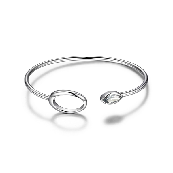 BR1LAGC9-W "Expression" Clear Blue Shade Swarovski Crystal Bangle