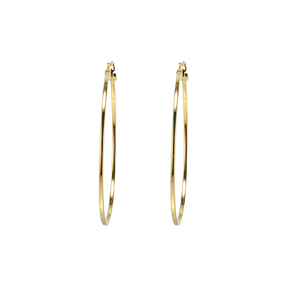 E32LCFL-Y "Hoops" Sterling Silver 55mm Square Tube Earrings