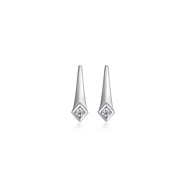 Diamondlite Cubic Zirconia 11x3mm Star Point Stud Earrings - Silver