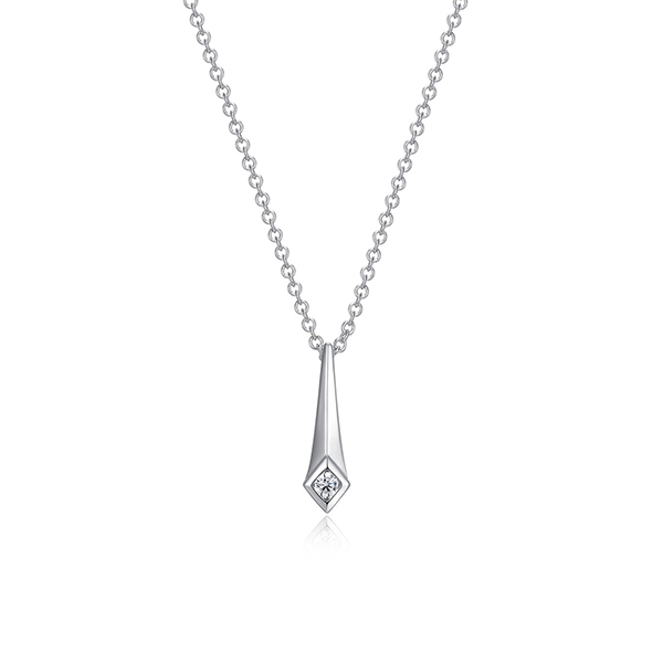 Diamondlite Cubic Zirconia 13x4mm Star Point Pendant - Silver