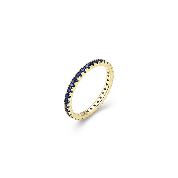Goddess Created Sapphire Stackable Band Ring - Gold - Size 8