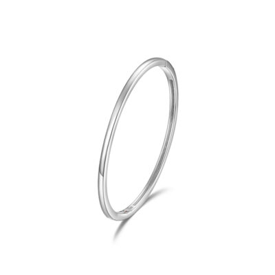 ELLE "Simpatico" 3mm Square Tube Endless Bangle - Silver