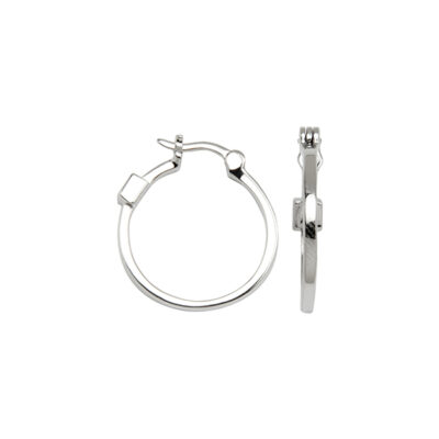 ELLE "Hoops" Sterling Silver Small Square Tube Hoop Earrings - Silver