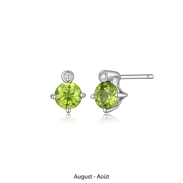 ELLE "Birthstone" August (Peridot) and Lab Grown Diamond Earrings