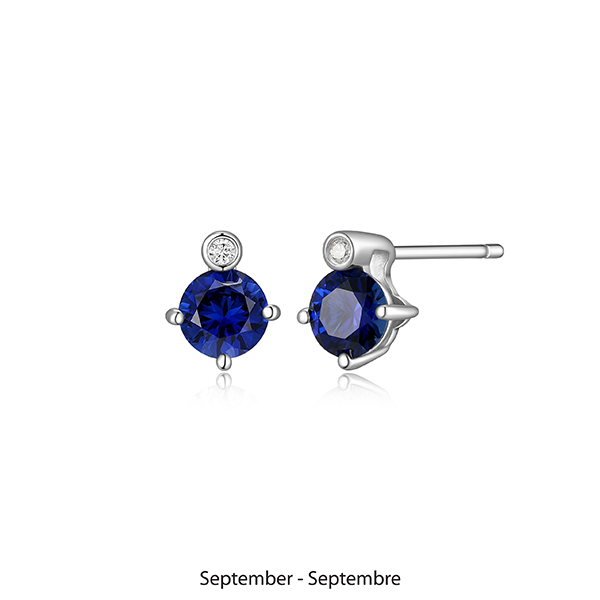 ELLE "Birthstone" September (Sapphire) and Lab Grown Diamond Earrings