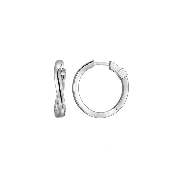 ELLE "Luna" Sterling Silver 20mm Twisted Hoops Earrings - Silver