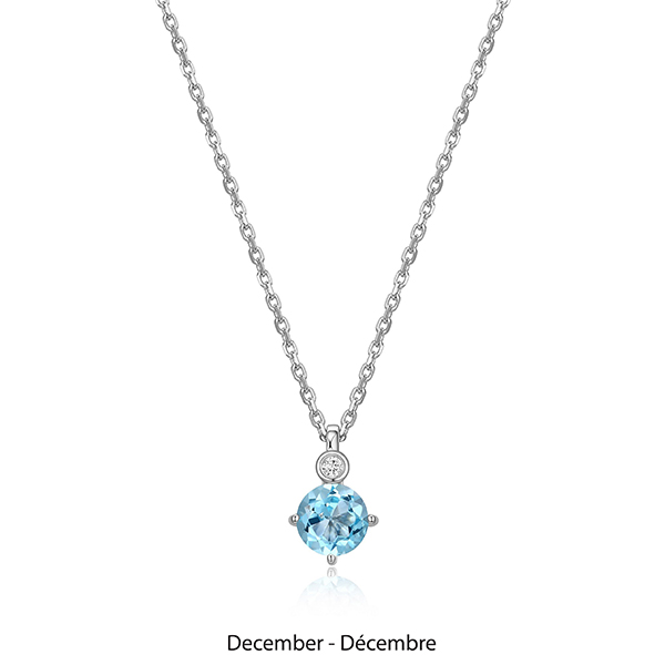 ELLE "Birthstone" December (Topaz) and Lab Grown Diamond Necklace