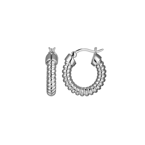 ER2Q0GZ-W Sterling Silver "Tubogas" 20mm Hoop Earring with Tube