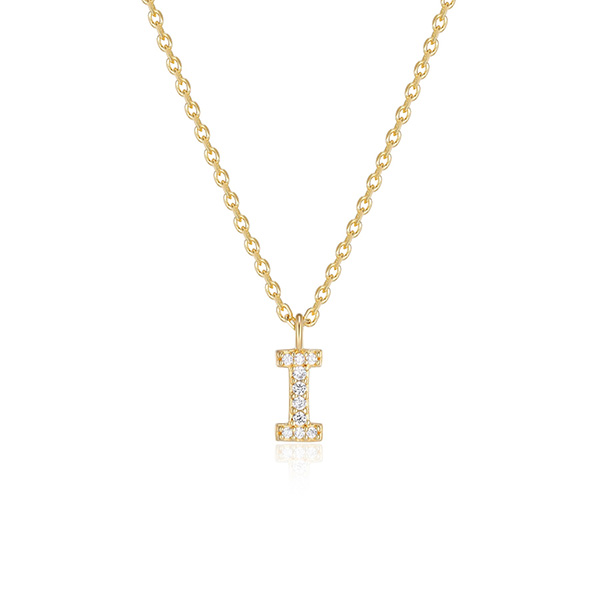 Diamondlite Cubic Zirconia Mini Initial I Necklace - Gold