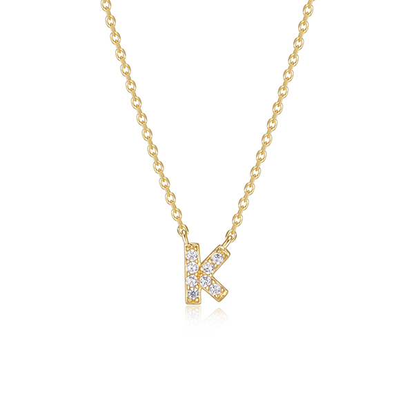 Diamondlite Cubic Zirconia Mini Initial K Necklace - Gold