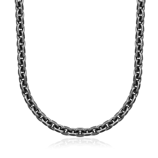 CJ Steelx 2.3mm Oval Link Chain with Oxidized Finish - Antique black