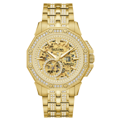 Bulova 98A292 Octava Automatic Crystal Men Watch - Gold