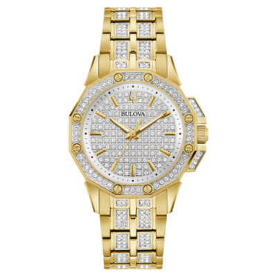 Bulova 98L302 Octava Quartz Crystal Ladies Watch - Silver