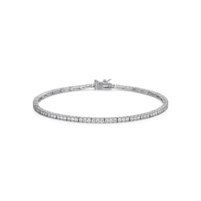 Diamondlite Cubic Zirconia 2mm Tennis Anklet - Silver
